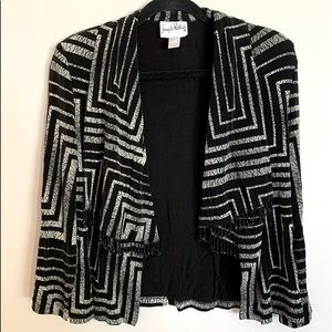 Joseph Ribkoff fringe bead embellished open jacket